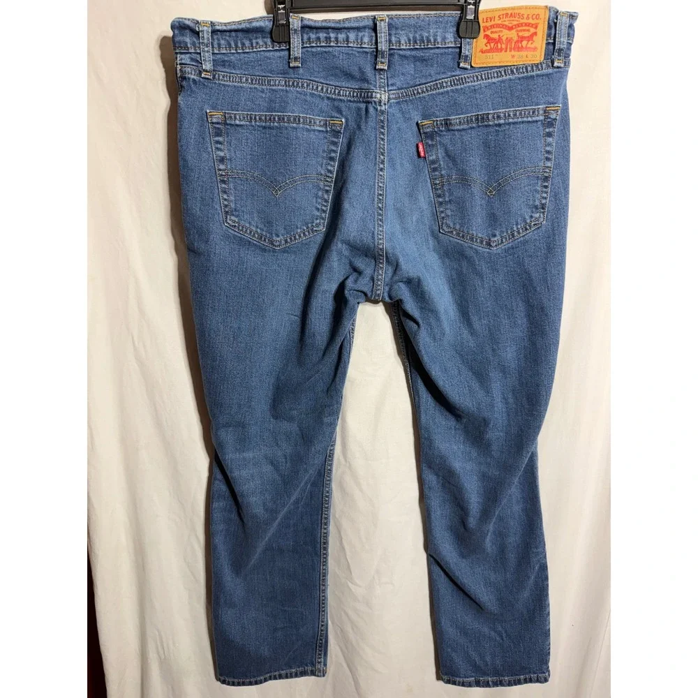 Levis 511 Slim Fit Jeans Mens 38x30 Blue Medium Wash Denim Pants 04511-2347